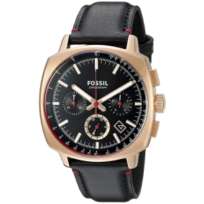 Horlogeband Fossil CH3008 Leder Zwart 20mm